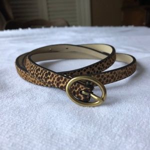 Thin Leopard Print Belt
